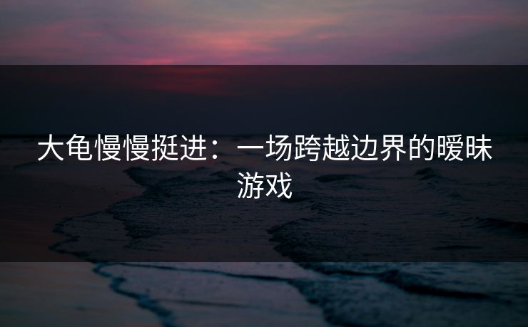 大龟慢慢挺进：一场跨越边界的暧昧游戏