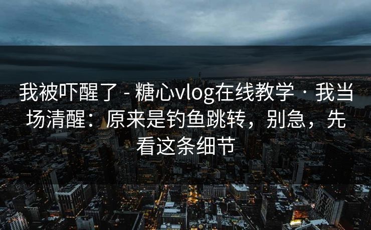我被吓醒了 - 糖心vlog在线教学 · 我当场清醒：原来是钓鱼跳转，别急，先看这条细节